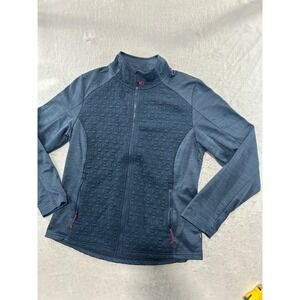 Killtec Women Blue Quilted Full Zip Fleece Jacket Size 12 US 42 D Mid Layer